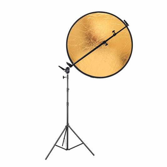 HIFFIN® HF- SPL Reflector Stand Kit 9ft Stand with Reflector Stand | Reflector 42-inch / 107 cm 5 in 1 Collapsible Multi-Disc Light Reflector with Bag - Translucent, Silver, Gold, White and Black