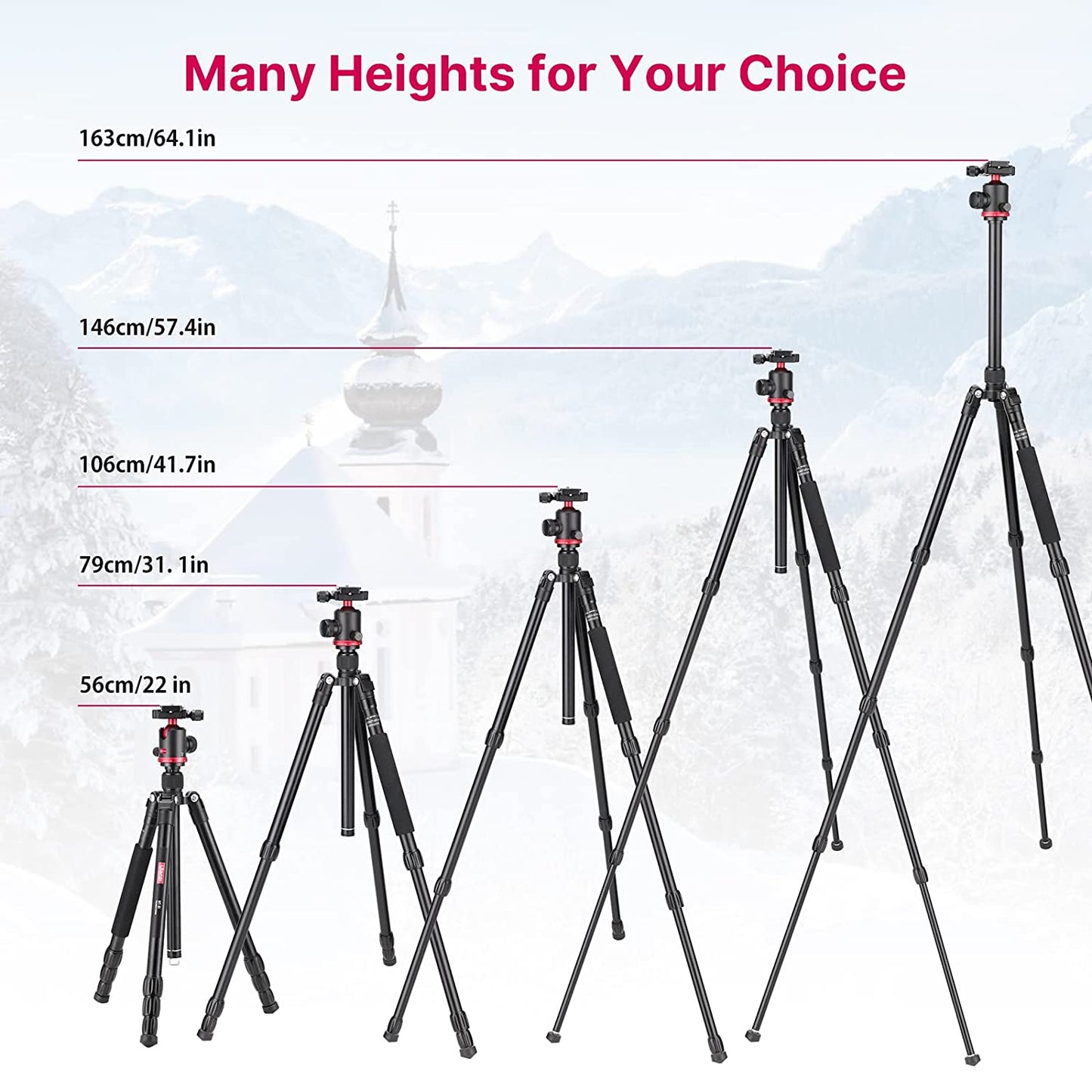 ULANZI MT-51 Camera Tripod Special Quality Camera Tripod for Canon Nikon DSLR, Aluminum Alloy Tripod with 360 Degree Ball Head