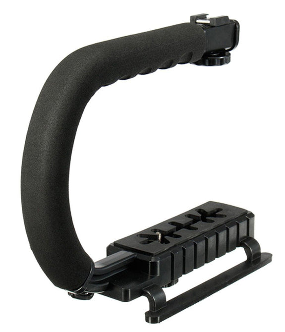 HIFFIN® Universal Stabilizer C-Shape Bracket Video Handheld Grip for DSLR DV Camera (Black)