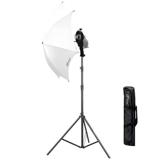 HIFFIN® S-Type Bracket Holder with Bowens Mount Kit with 9ft Light Stand Mark I for Speedlite Flash Snoot Softbox Beauty Dish Reflector Umbrella 9ft Light Stand| Umbrella |Carry Bag