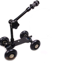 HIFFIN® New Black DSLR Skater Wheel Camera Truck Top Dolly Kit + 11inch Articulate Magic Arm