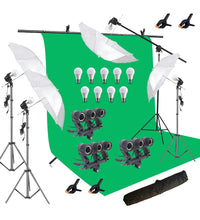 HIFFIN® Green Screen Backdrop 8x12 ft with 9 ft Stand - 6x9 ft Photography Backdrop with 2 Pcs Clamps, 1PCs Carry Bag (T Shape Kit C2 C1 Green & Triple Holder Kit M4)