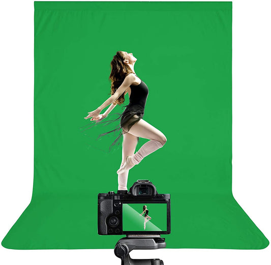 HIFFIN® PRO 8 ft. X 12 ft. Long Life Time Reusable Green Screen Chromakey Photo Video Photography Studio Fabric Backdrop, Background, Pure Green Muslin, Photography Studio