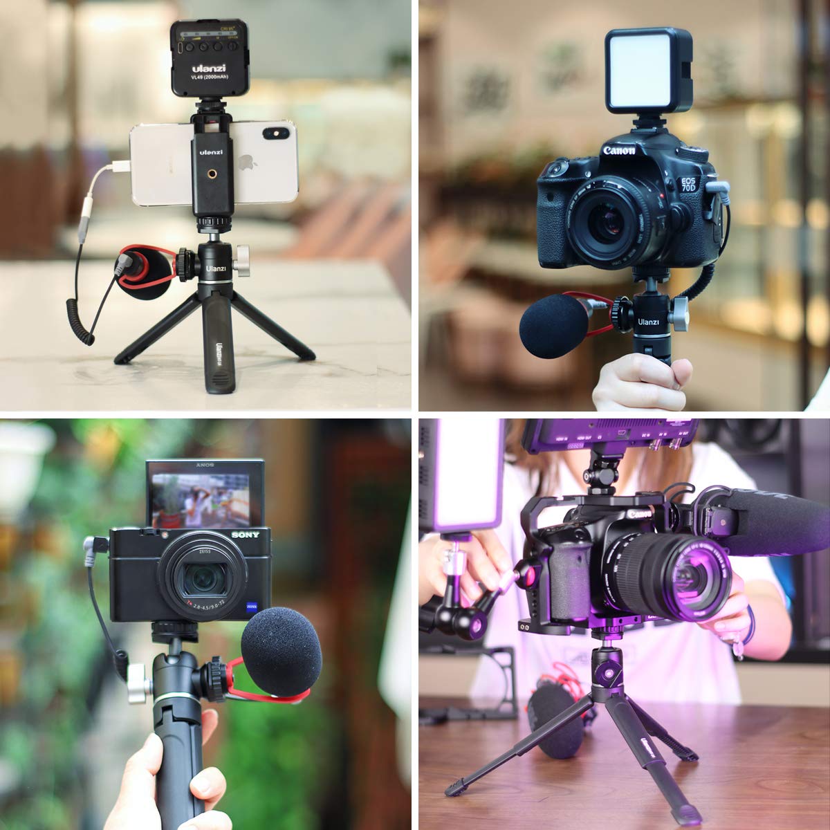 ULANZI MT-14 Extension Tripod, Mini Selfie Stick Tripod Stand Handle Grip for Vlogging