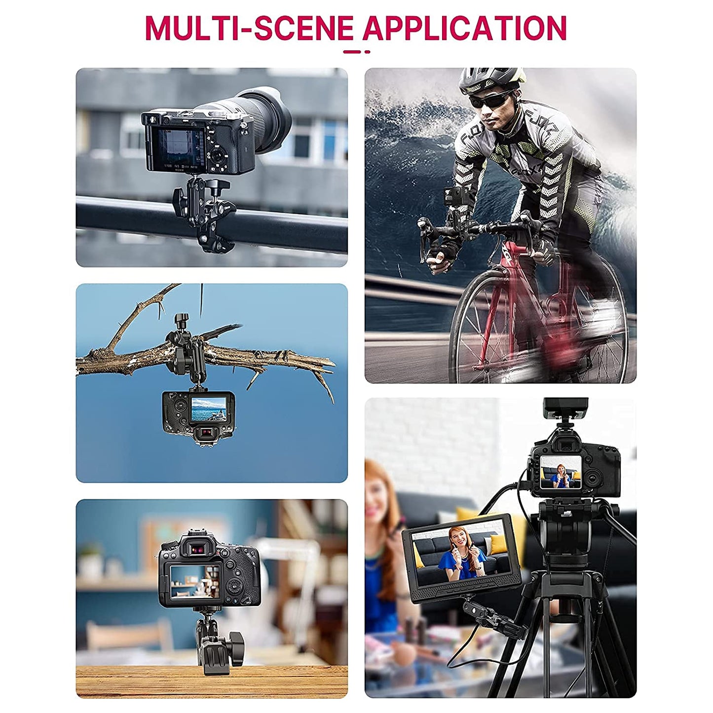 ULANZI R094 Smart Super Clamp Multi-Functional Camera C Clamp Mobile Clamp for Video Shooting Action Cam Selfie Live Streaming…