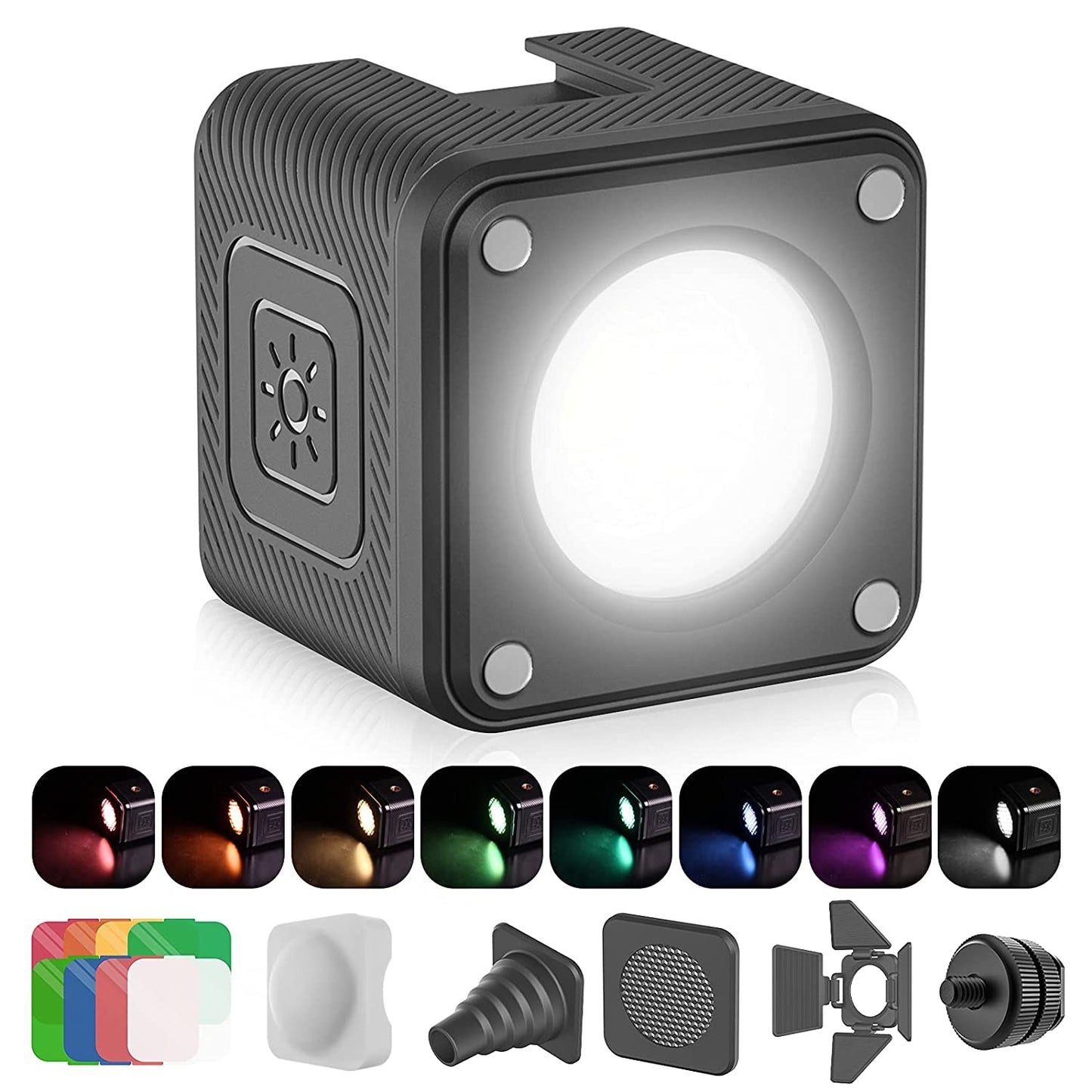 ULANZI LED Video Light Waterproof IP68 Camera Lighting Kit with 8 Color Gel Filters, Dimmable Portable Light 5500K CRI95+ for DSLR Camera Sony Canon Nikon GoPro Drones, Black