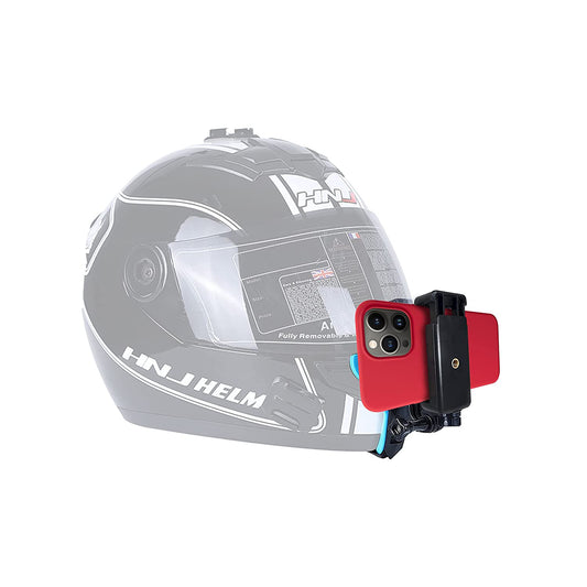 HIFFIN Helmet Chin Strap Mount with Mobile Clip & Screw Compatible with All Smart Phones Go pro & Action Cameras