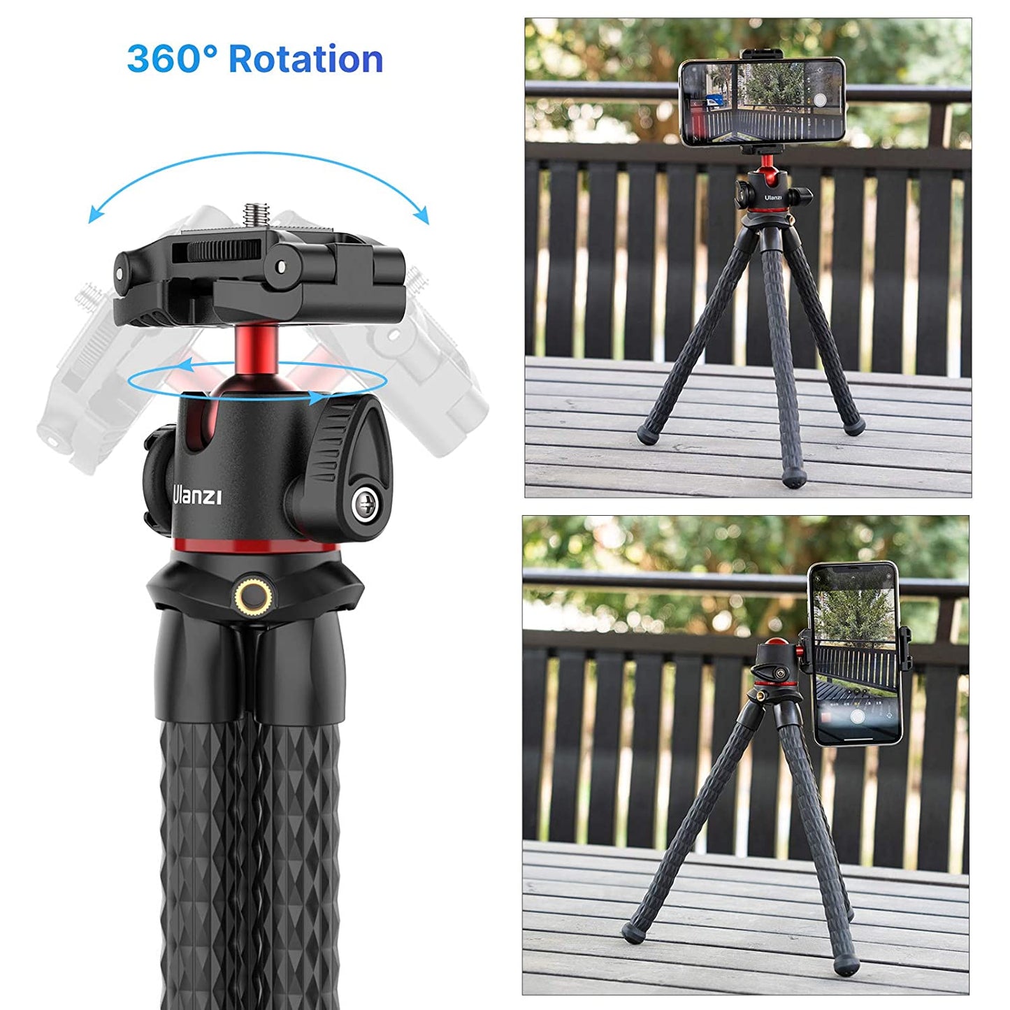 ULANZI MT-33 Camera Tripod, Flexible Mini Tripod with 1/4" Screw for Magic Arm, Octopus Tripod