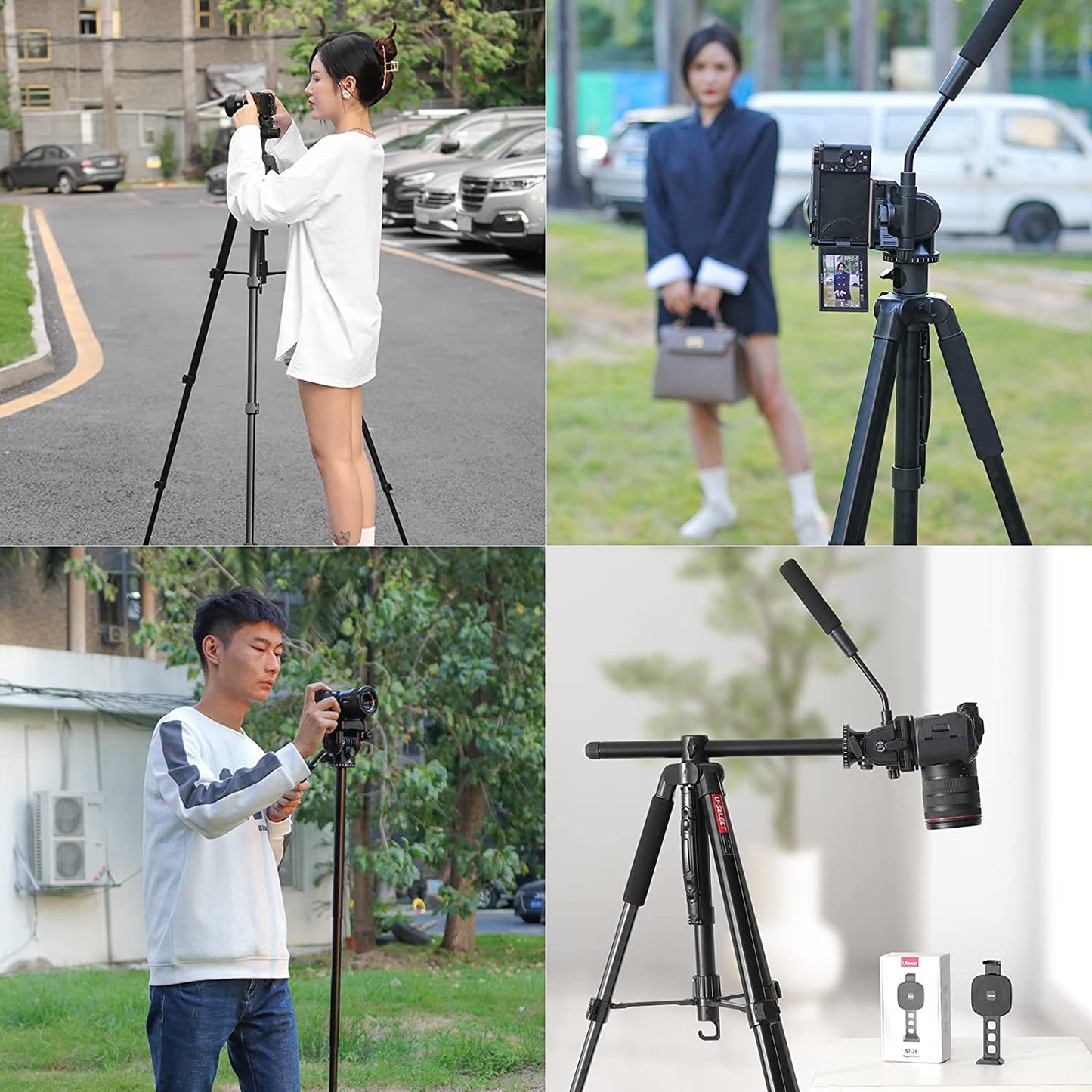 ULANZI VT02 Camera Tripod Monopod 72", DSLR Tripod for Travel, Aluminum Professional Tripod Stand with Phone Mount & 1/4 Screw Quick Release Plates for Nikon Canon Cameras Video Camcorders