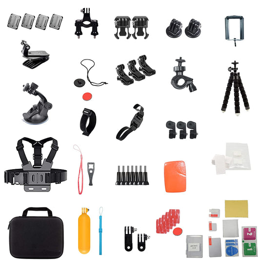 HIFFIN® Branded 61 in 1 for Go Pro Accessories Kit for Hero 5 4 3+ 3 2 1, SJCAM SJ4000 SJ5000, Yi & Other Action Cameras