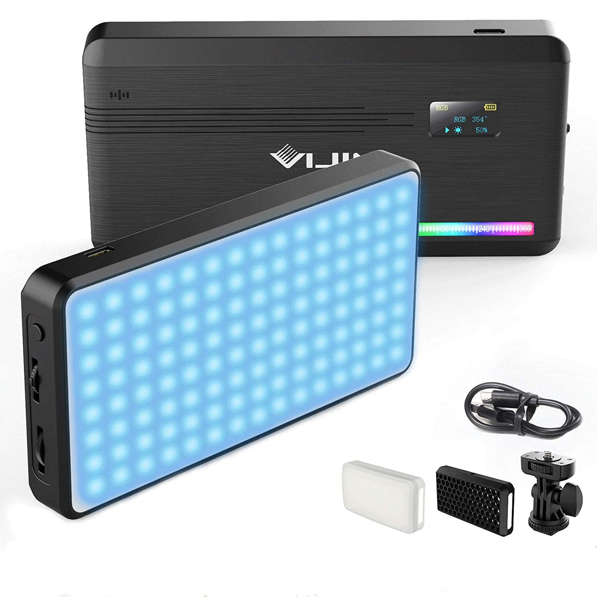 VIJIM VL196 RGB LED Video Light with Adjustable Stand,2500K-9000K Full