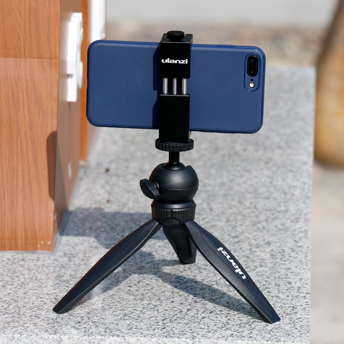 Ulanzi ST-02S Newest Aluminum Phone Tripod Mount w Cold Shoe Mount, Support Vertical and Horizontal, Universal Metal Adjustable Clamp for Apple iPhone X 8 7 6S Plus Sumsang Android Smartphones