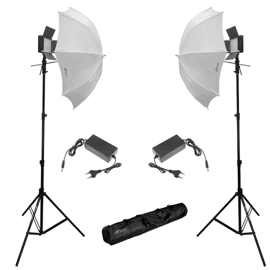 HIFFIN® HF-600 Mark II Bi-Color Continuous Dimmable Professional LED Photo & Video Light Dual Kit with AC Power Adapter for Film Making,YouTube Shooting,Studio Videography, (HIFFIN HF-600 Mark II)